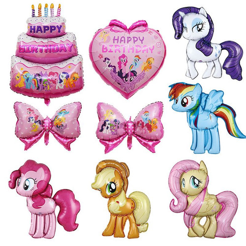正版卡通生日快乐小马宝莉铝膜气球儿童女孩生日派对装饰场景布置