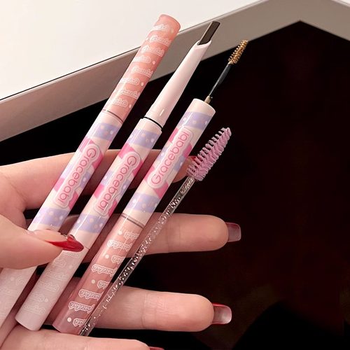 Gracebabi染眉膏双头眉笔二合一浅色防水持久不脱色棕色野生眉女