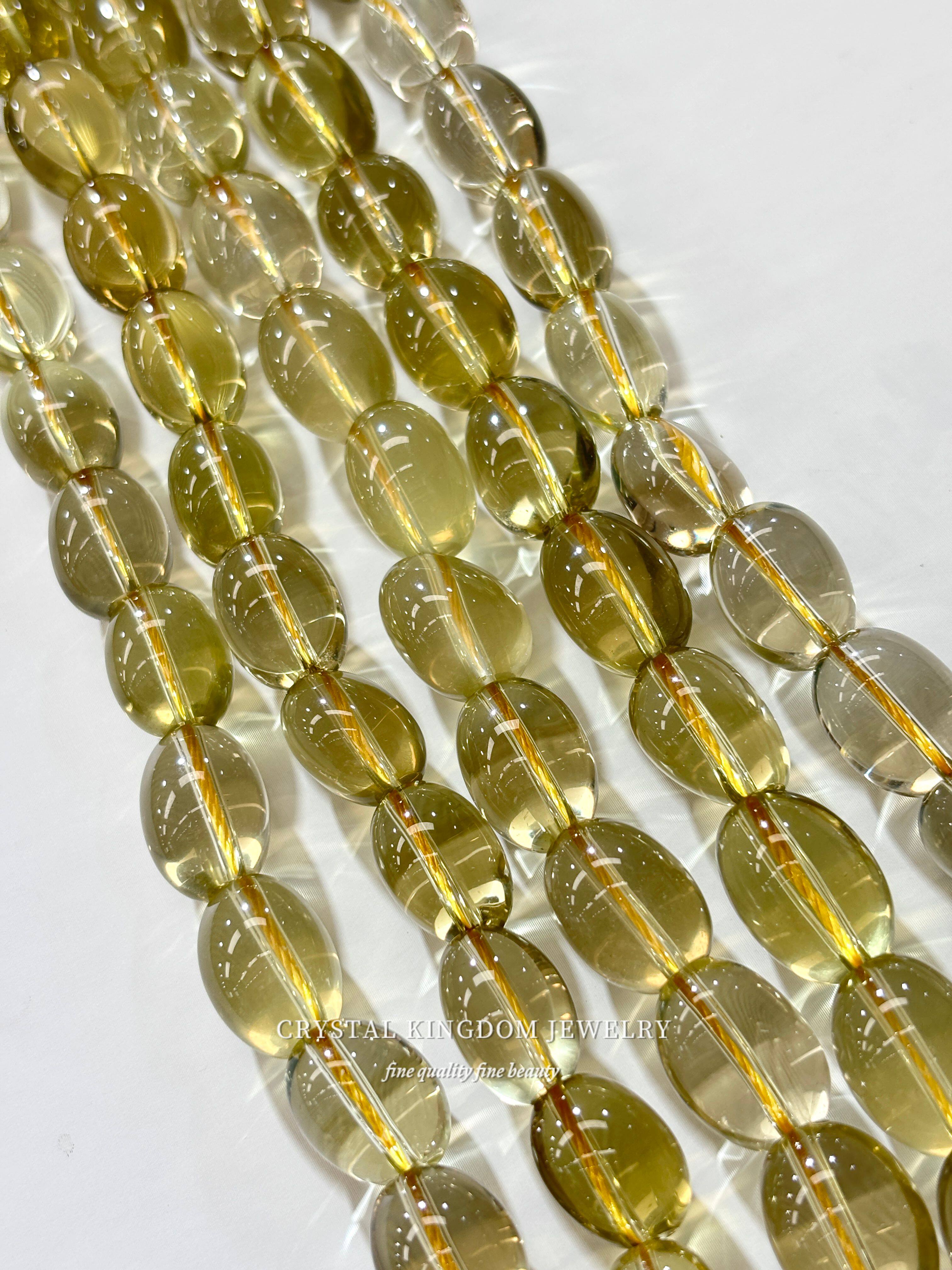 净体天然柠檬晶黄水糖豆蛋面串珠半成品水晶散珠diy高档手工原创