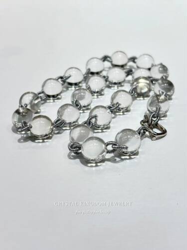 净体天然白水晶牛鼻孔泡泡珠项链s925银锁骨链流行choker高端礼物