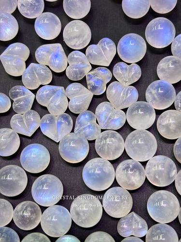 天然月光石屁桃爱心单珠散珠手链配珠原创项链配珠diy配件高级感