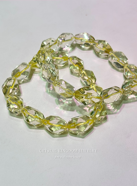 天然柠檬黄水晶随型切面手链diy原创文玩首饰配珠串珠情侣礼物