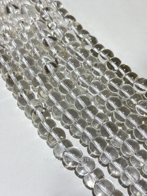 天然超透亮白水晶大肠串珠半成品水晶散珠diy手工原创手链配件