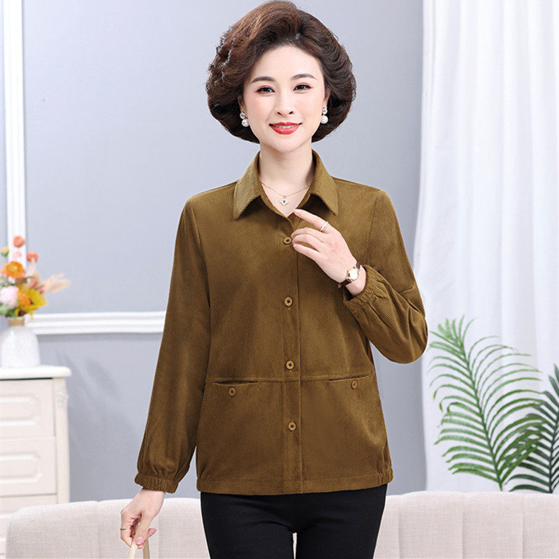 POLO领灯芯绒百搭妈妈装休闲外套