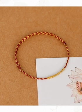 新款幸运小红绳手链女生本命年红色手工编织绳细款精致夏天手绳