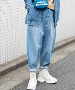 2.3万日元宇津木新款2024春夏日系贵牌显瘦宽松牛仔裤女款哈伦裤