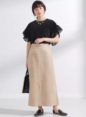 BE@AMS家新款日本贵牌 2024日系贵牌a型中长裙轻熟半身裙女裙