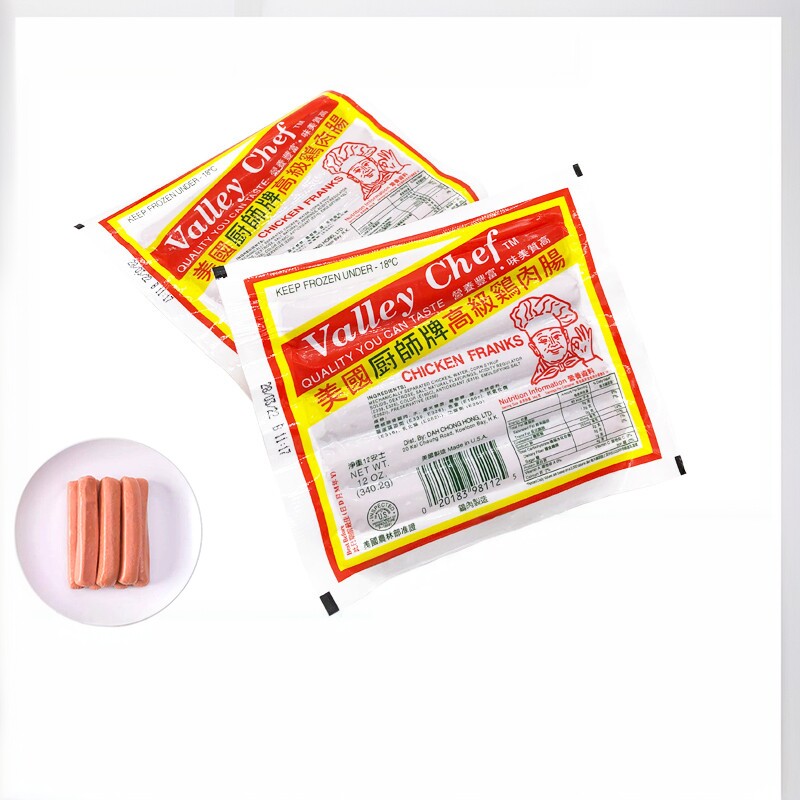 香港美国厨师牌高级鸡肉香肠商用批发烧烤煮油炸热狗火锅食材