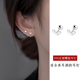 Z小姐999纯银爱心耳钉螺旋拧扣养耳洞睡觉免摘耳环女2025新款 爆款