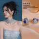 小众设计白鹿同款 Z小姐925银蓝色水晶花朵耳钉女2025新款 爆款 耳饰