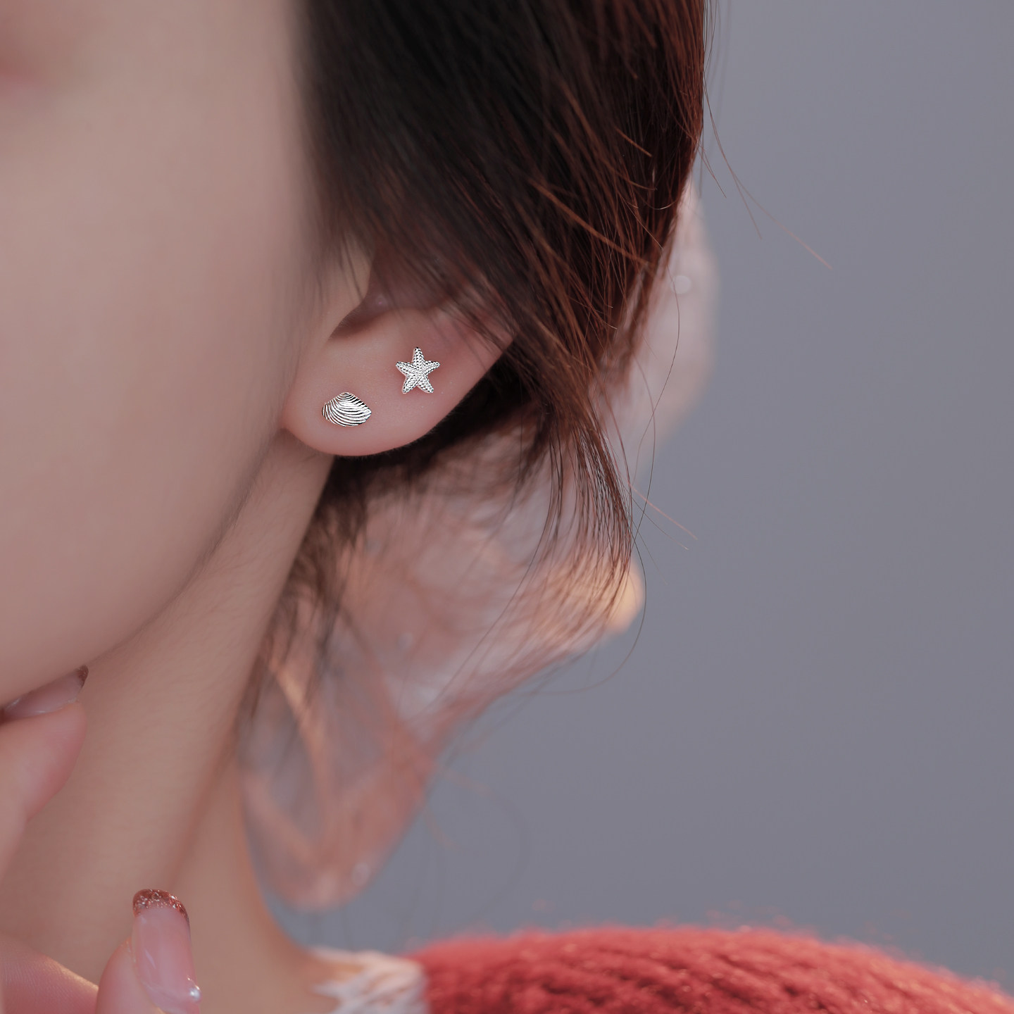Z小姐999足银简约不规则海星贝壳耳钉女2025新款爆款小众养耳耳环,饰品/流行首饰/时尚饰品新,耳钉,淘宝优惠券,粉丝福利购,淘宝优惠卷