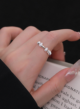 Z小姐925纯银碎银子珠珠戒指女