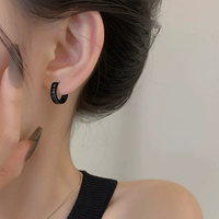 Черный цирконий для влюбленных, серьги