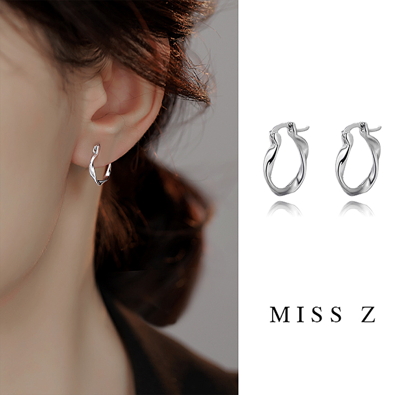 Z小姐925银女莫比乌斯耳环