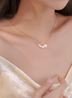 Z小姐925纯银珠珠锁骨链