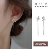 Z小姐999银养耳洞树枝耳线女精致小众设计感耳环2025新款 爆款 耳饰