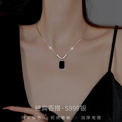 Z小姐999足银女方牌项链
