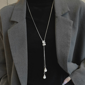 Z小姐 爆款 螺旋珠珠毛衣链女轻奢高级感小众设计长款 项链2025新款