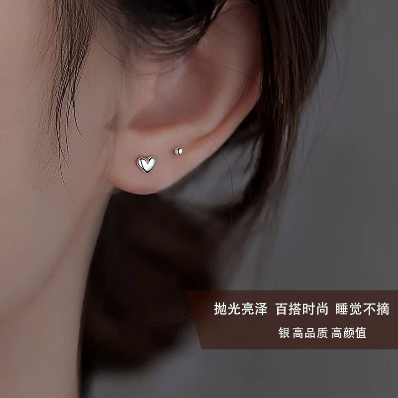 Z小姐990银针爱心耳钉女图片