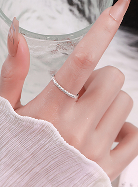 Z小姐925纯银微镶锆石开口戒