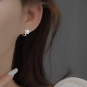 Z小姐s925纯银耳环淡水珍珠耳扣轻奢小众耳圈新款 女耳钉耳饰 爆款
