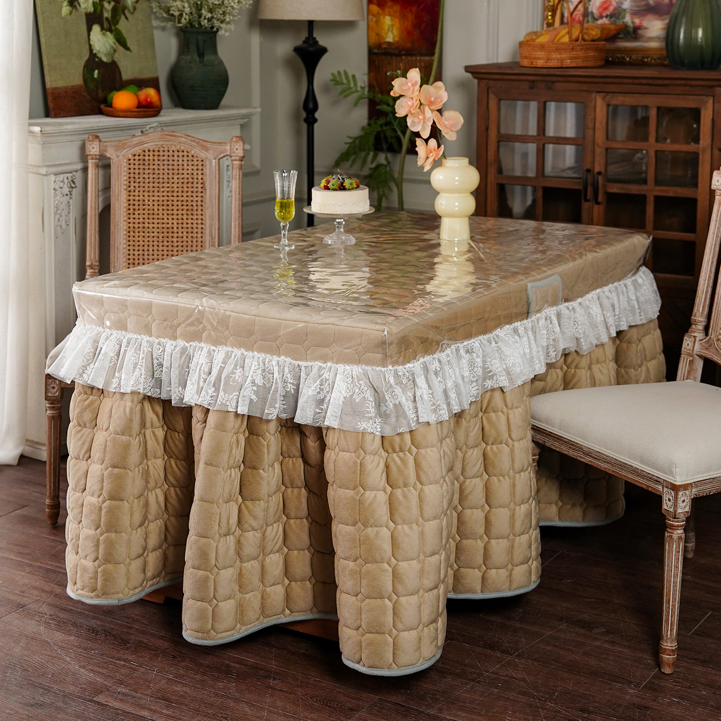 防水防油蕾丝烤火罩透明电炉罩套