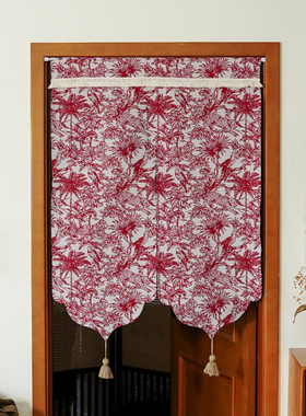 红色复古门帘高级感家用卧室隐私帘四季通用厨房卫生间隔断遮挡帘