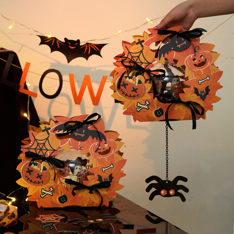 2026万圣节包装盒创意枫环蛋糕盒高盖手提慕斯蛋糕礼品糖果礼物盒