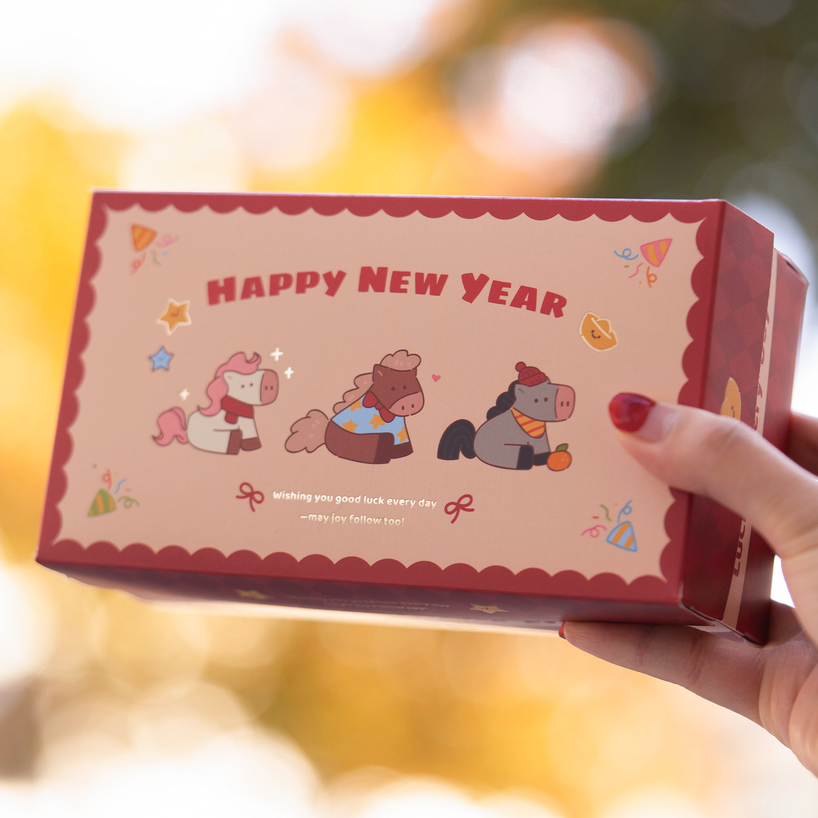 2025新年马年萌马贺岁幸运盒烘焙糖果糖霜饼干包装盒曲奇礼品盒子