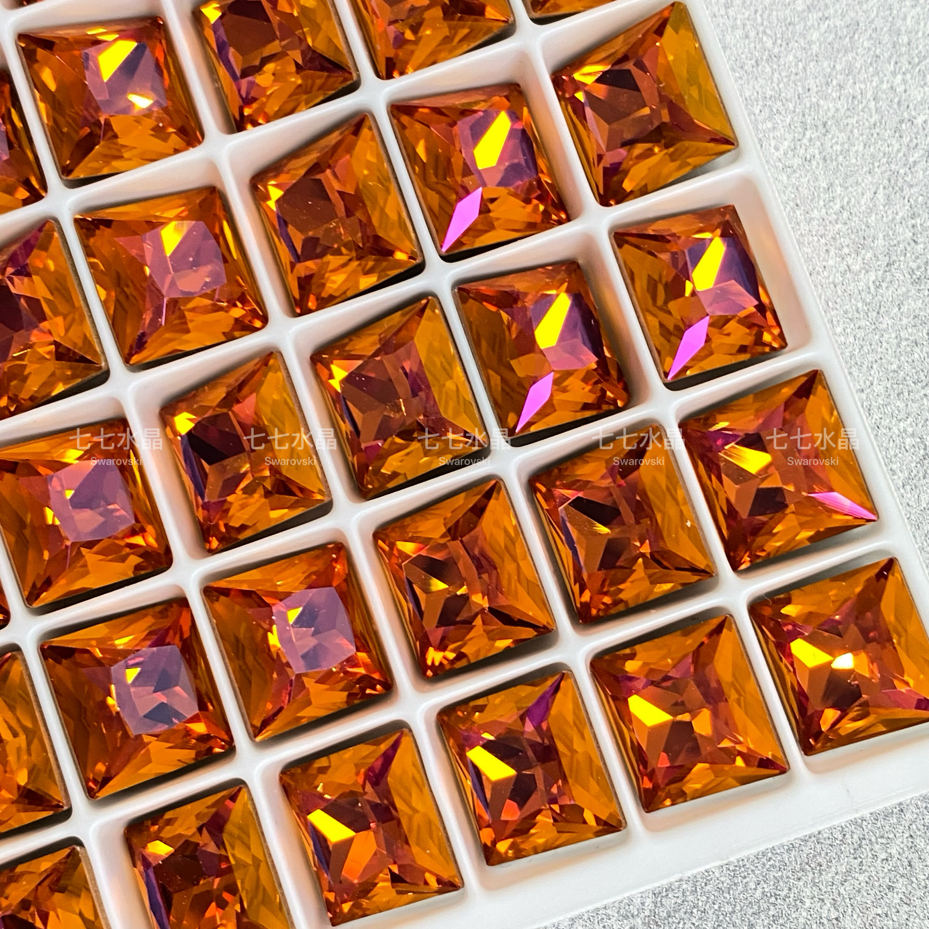 正品绝版华子水晶尖底正方4447api星光粉美甲装饰DIY宠物发夹饰品