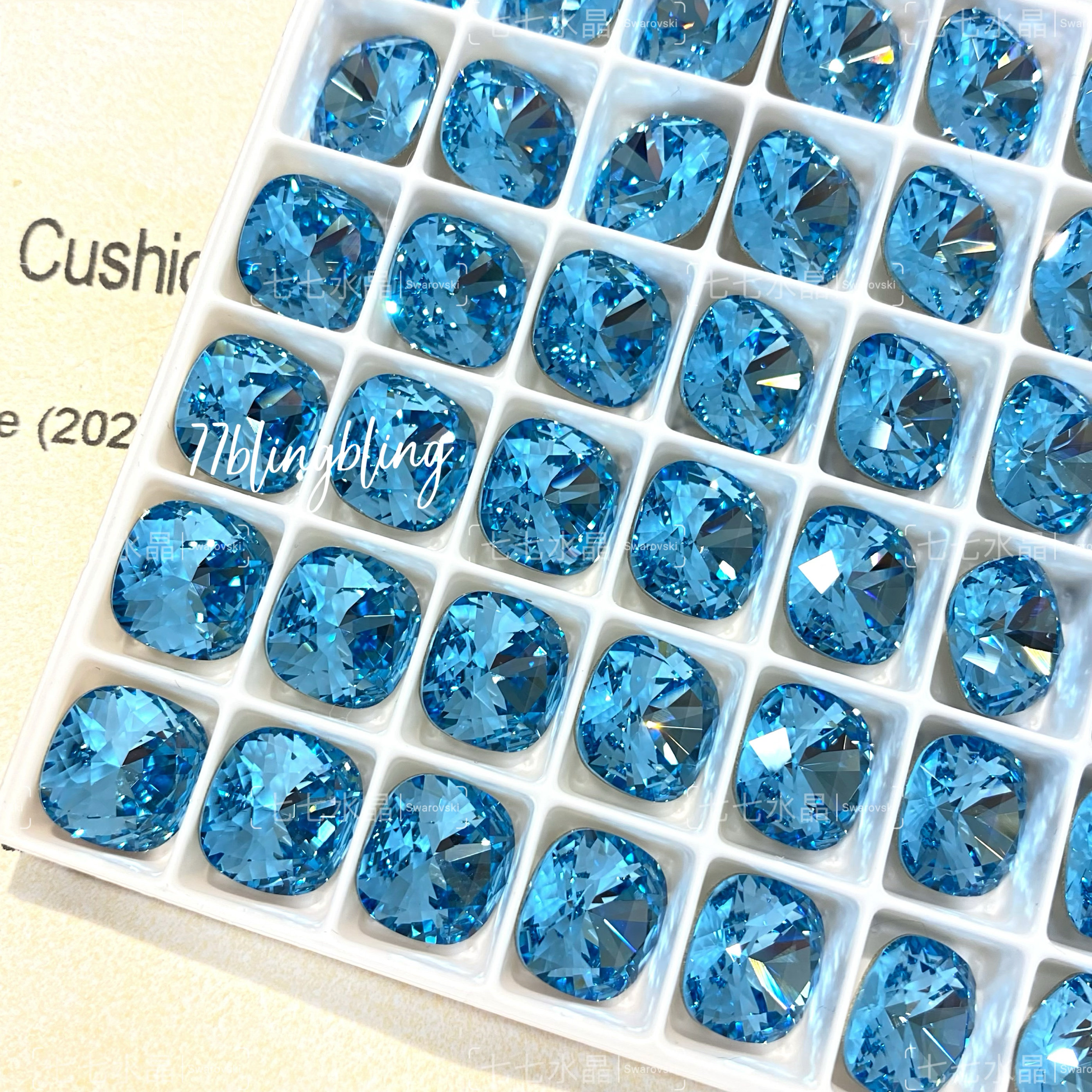奥地利进口施家钻4470肥方尖底美甲堆钻超闪202海蓝色指甲饰品钻