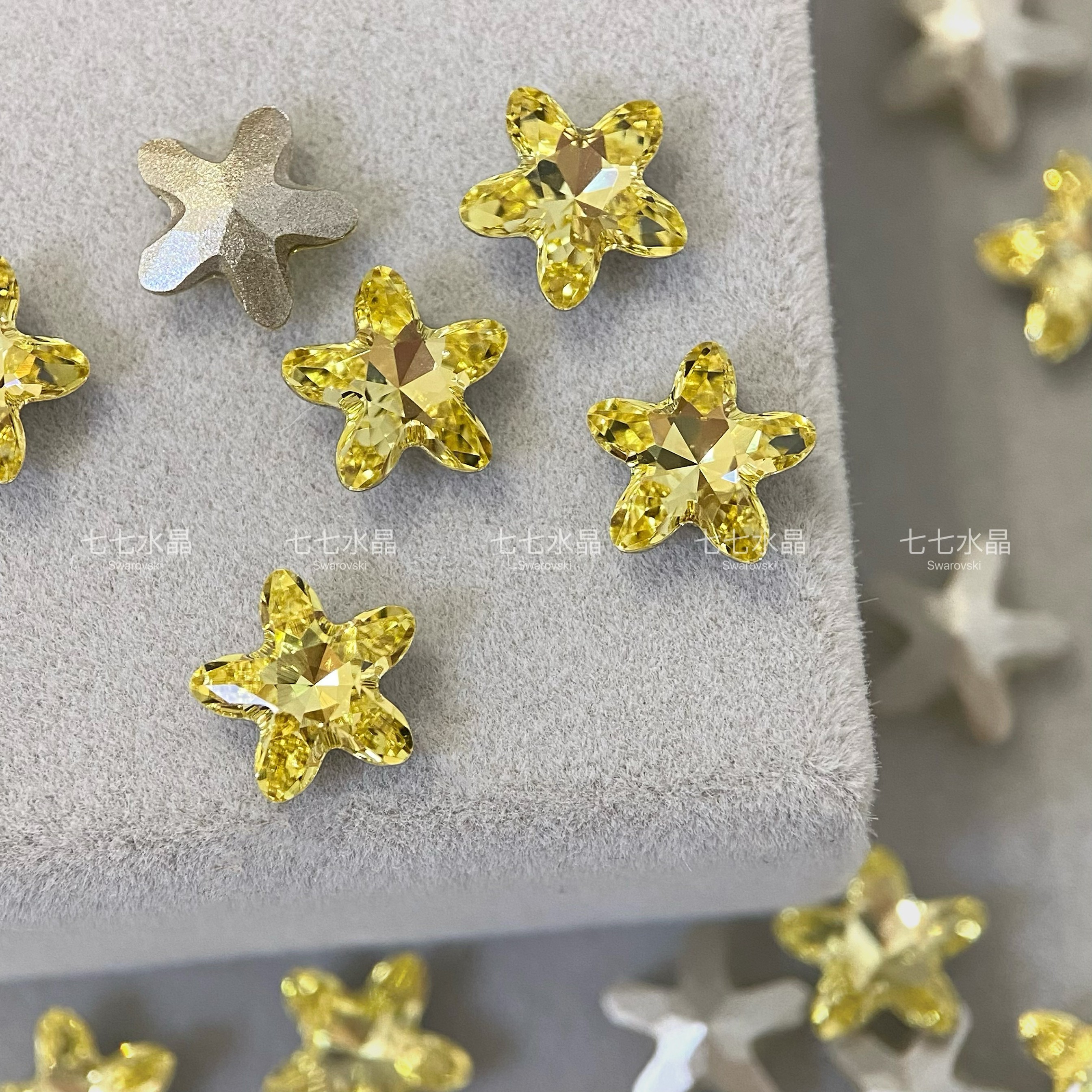 正品奥地利施家钻华子水晶4754海星213浅黄尖底异形美甲饰品堆钻