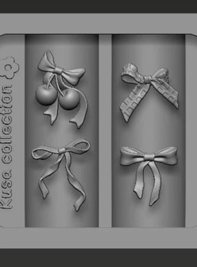 Kusacollection原创美甲模具小兔樱桃蝴蝶结丝带diy穿戴甲模具