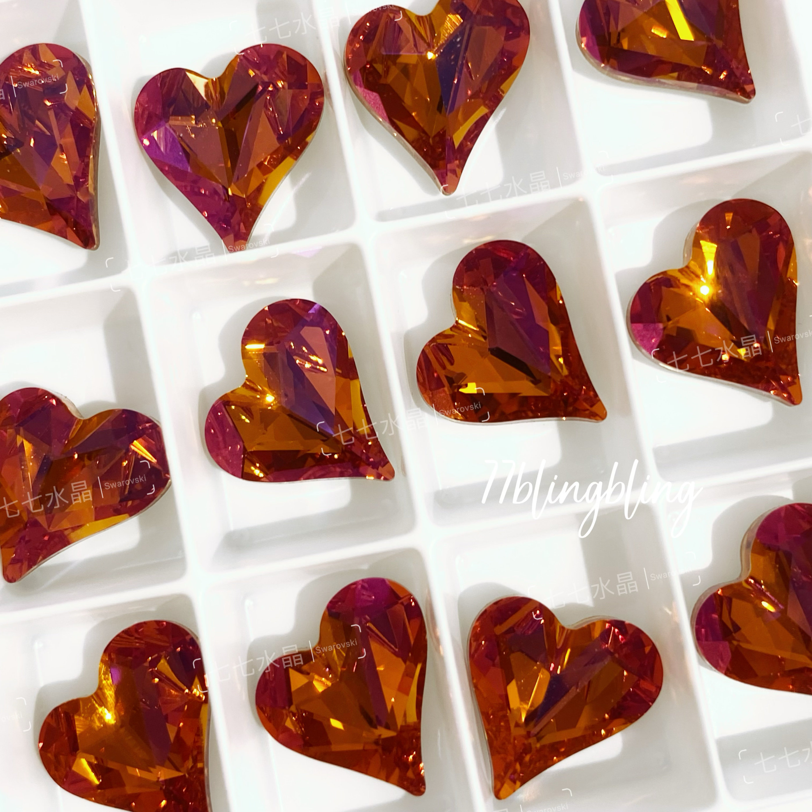 正品施家水晶华子4809大歪心api星光粉美甲饰品异型钻diy