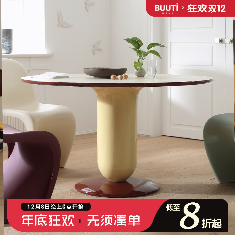 奶油风圆桌复古风轻奢