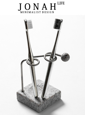 ins风浴室不锈钢牙膏牙刷架置物架桌面洗手台收纳样板间装饰摆件