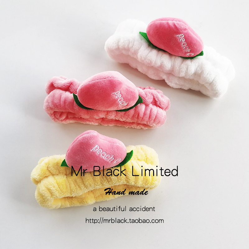 MrBlack发饰ins网红日韩可爱少女水果水蜜桃子束发带洗脸发带发箍