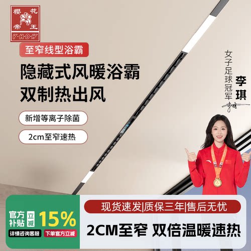 线性极窄隐藏式风暖浴霸