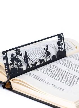 现货乌克兰Dmitriy 享受阅读公园散步金属简约励志创意书签夹礼品