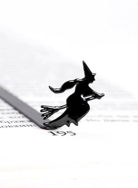 乌克兰Dmitriy女巫骑着扫把飞文艺金属高档精致书签简约创意礼物