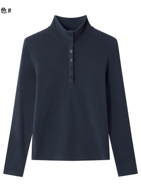 62107秋冬新款德绒半高领保暖t恤女修身内搭显瘦上衣加绒打底衫