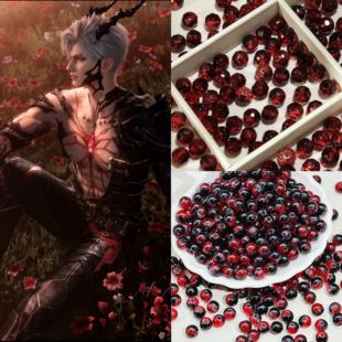 恋与深空秦彻琉璃珠子衍生手工diy手串散珠手链周边材料暗黑红