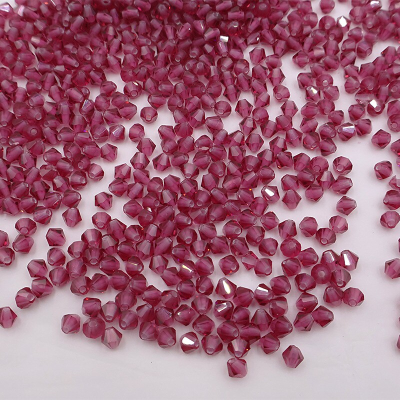 4mm精品菱形珠玉感水晶玻璃珠子散珠diy手工串珠材料手链饰品配件