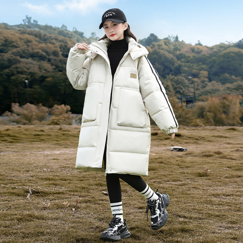 女童加棉棉衣冬季女孩保暖棉服儿童加厚棉袄休闲中长款童装衣服潮