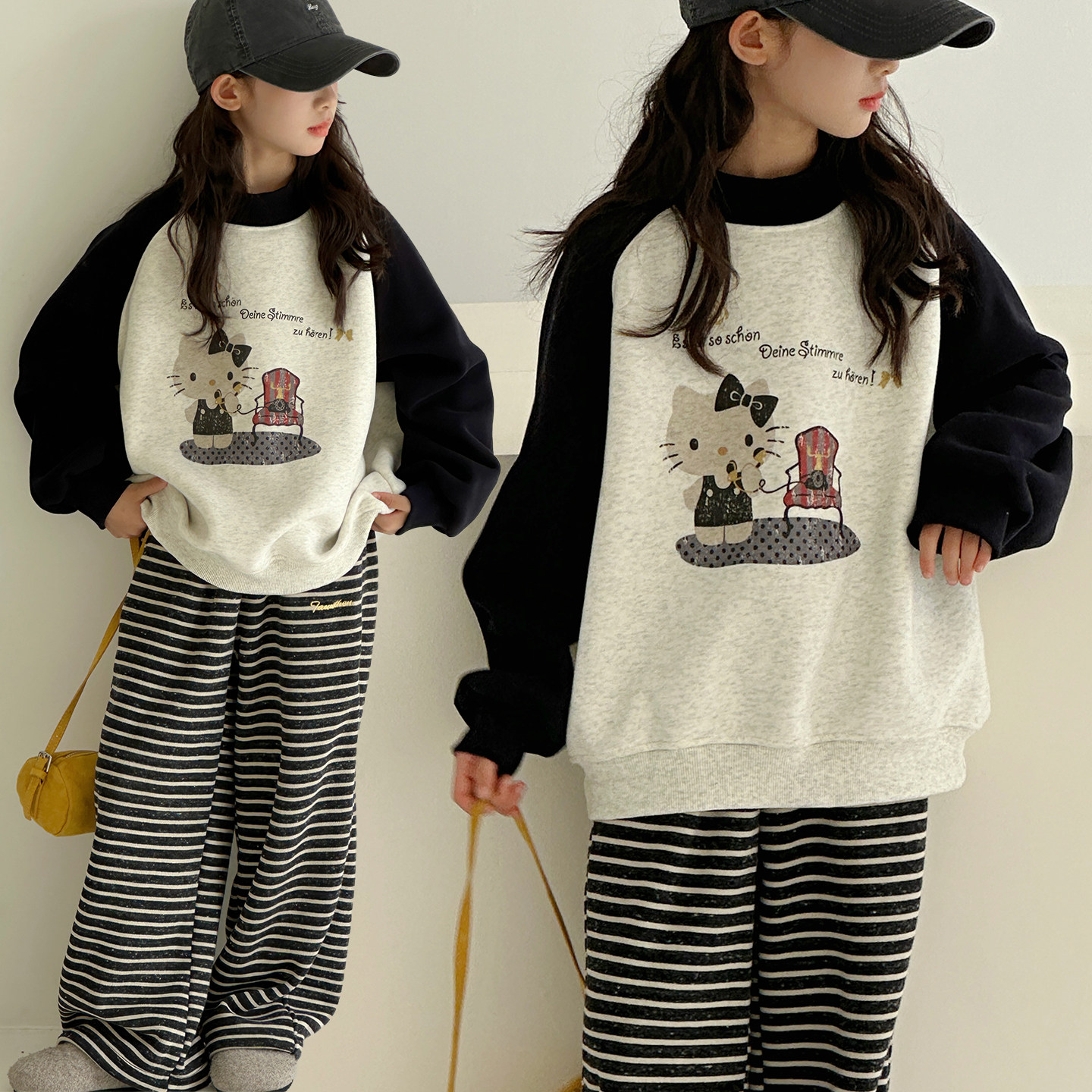女童加绒卫衣冬季新款中大童绒衫女孩奥粒绒加厚打底衣童装衣服