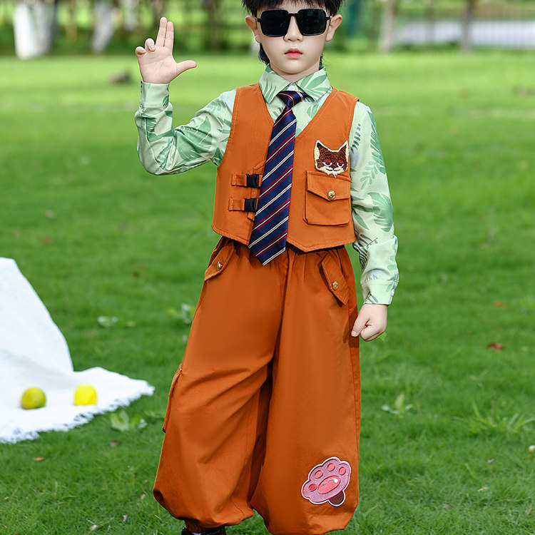 男女童套装疯狂动物城演出服朱迪演出服秋季兔子警官儿童cos服装