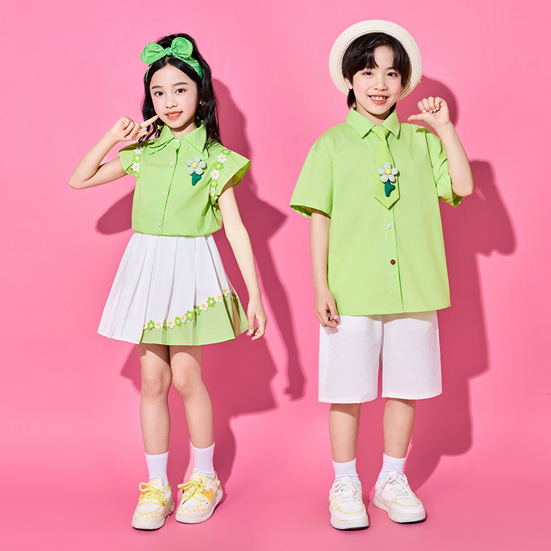 六一儿童节表演服夏季小学生班服校服园服啦啦队毕业照学院演出服