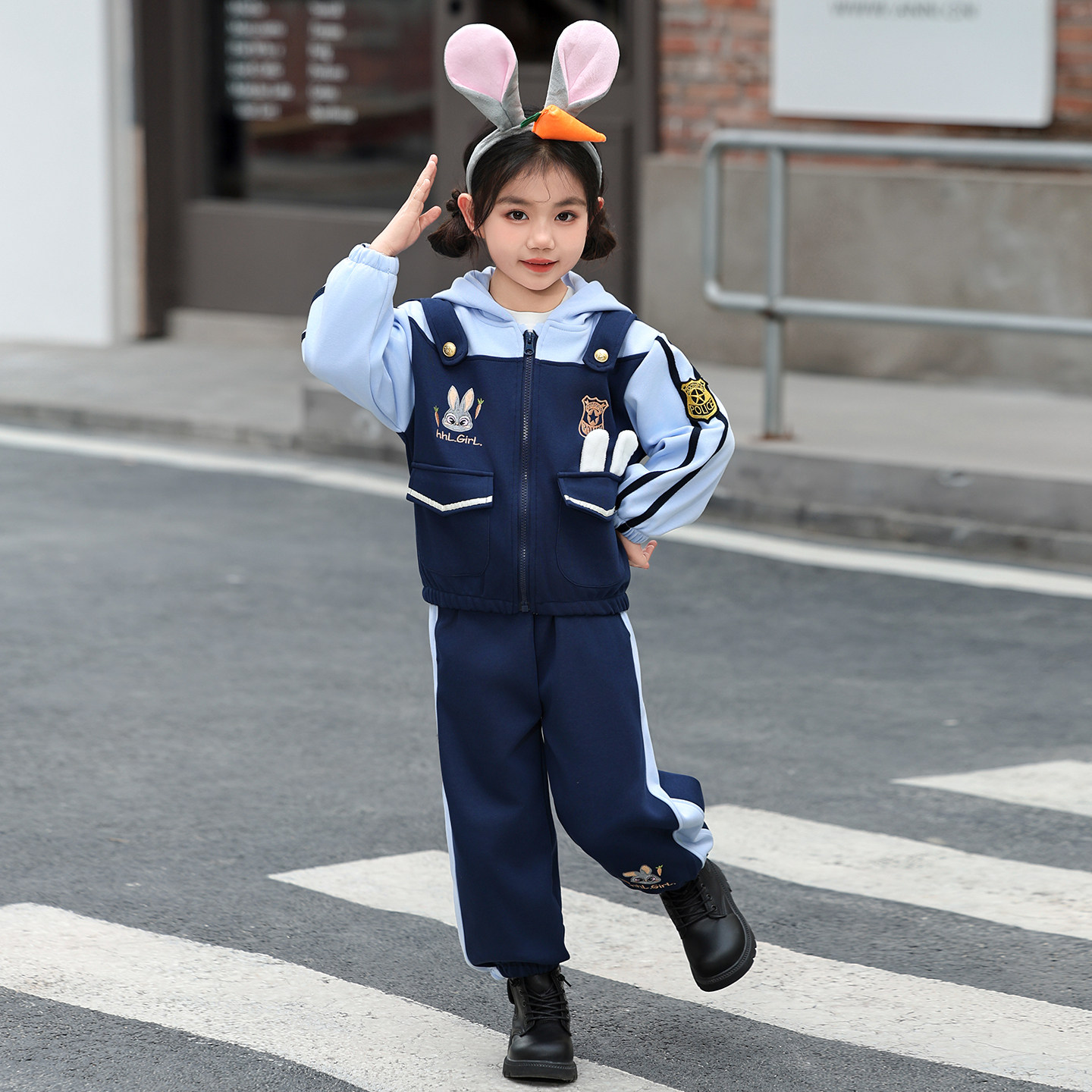 女童疯狂动物城朱迪两件套演出服外套兔子警官cos服装尼克狐狸套