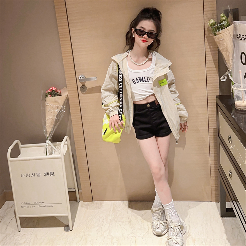 女童长袖防晒外套夏季新款儿童薄款户外服中大童女孩防紫外线衣服