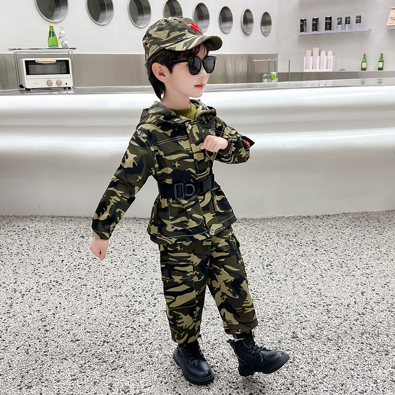 国庆儿童表演服秋季小学生训练服迷彩套装中小童幼儿园军训演出服